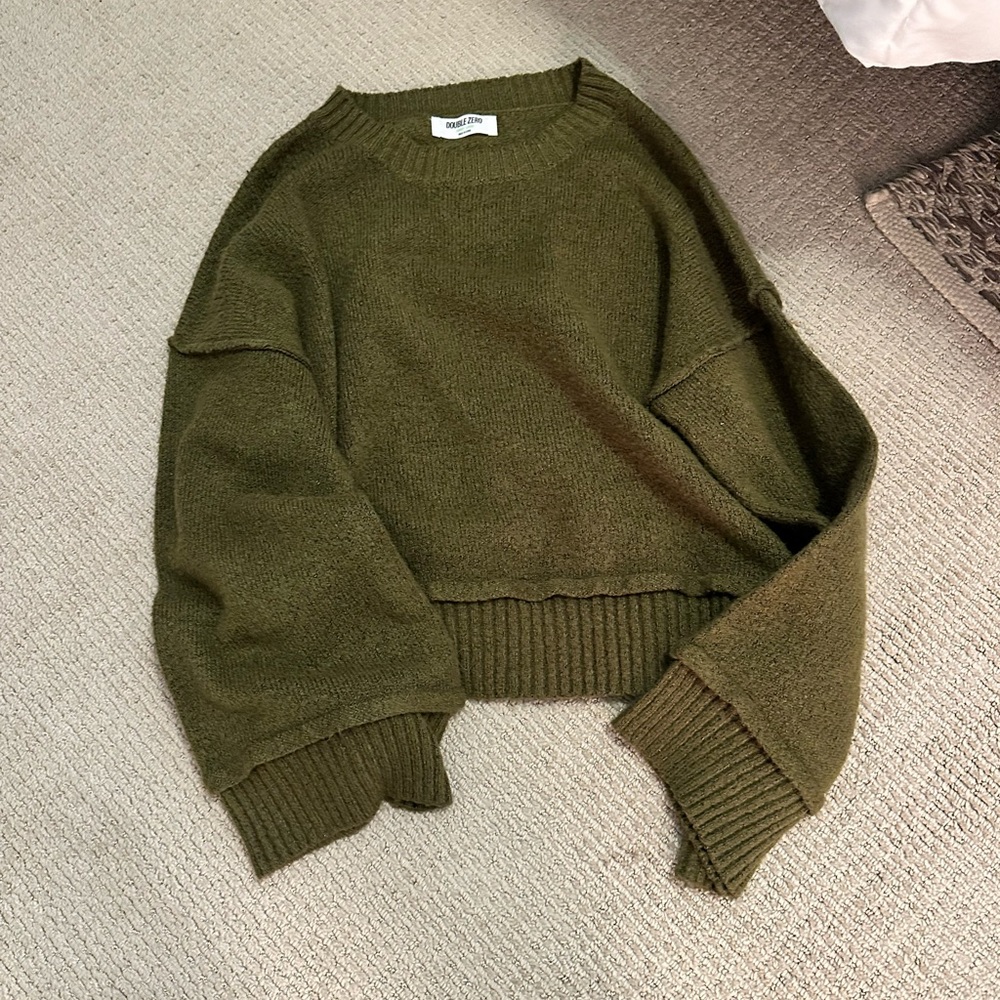 Double Zero Forest Green Crew Neck Sweater